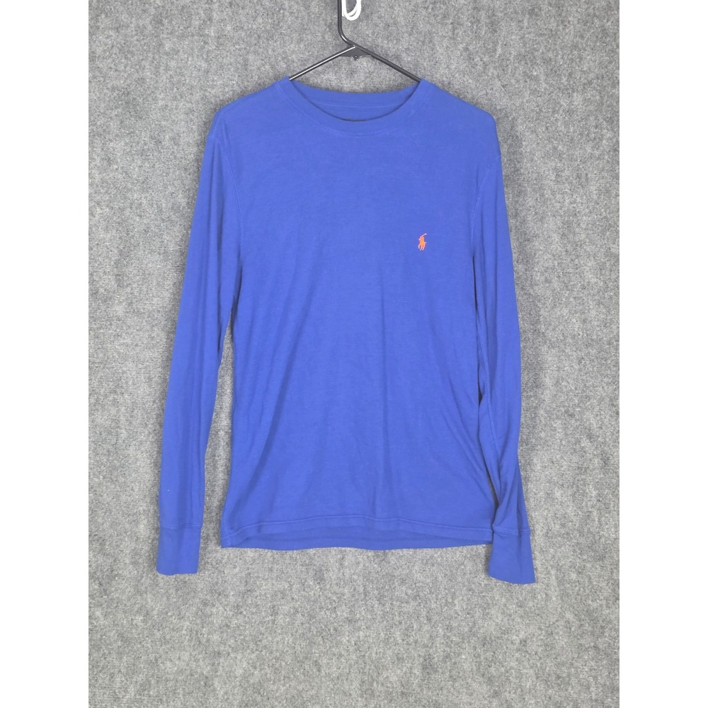 Polo Ralph Lauren Waffle Thermal Mens T-Shirt Cotton Blend Blue Pony Logo Medium